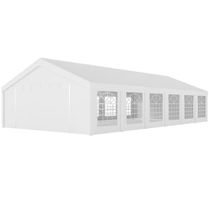 20' x 40' Heavy Duty Party Tent and Carport, Galvanized Outdoor Canopy Tent Event Tent with 12 Removable Window Sidewalls for Parties, Wedding, Events, BBQ, White