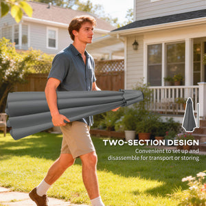 10 ft Patio Umbrella with Push Button Tilt and Crank, Outdoor Market Table Umbrella Parasol with Vent, 8 Ribs for Garden, Deck, Pool, Dark Grey