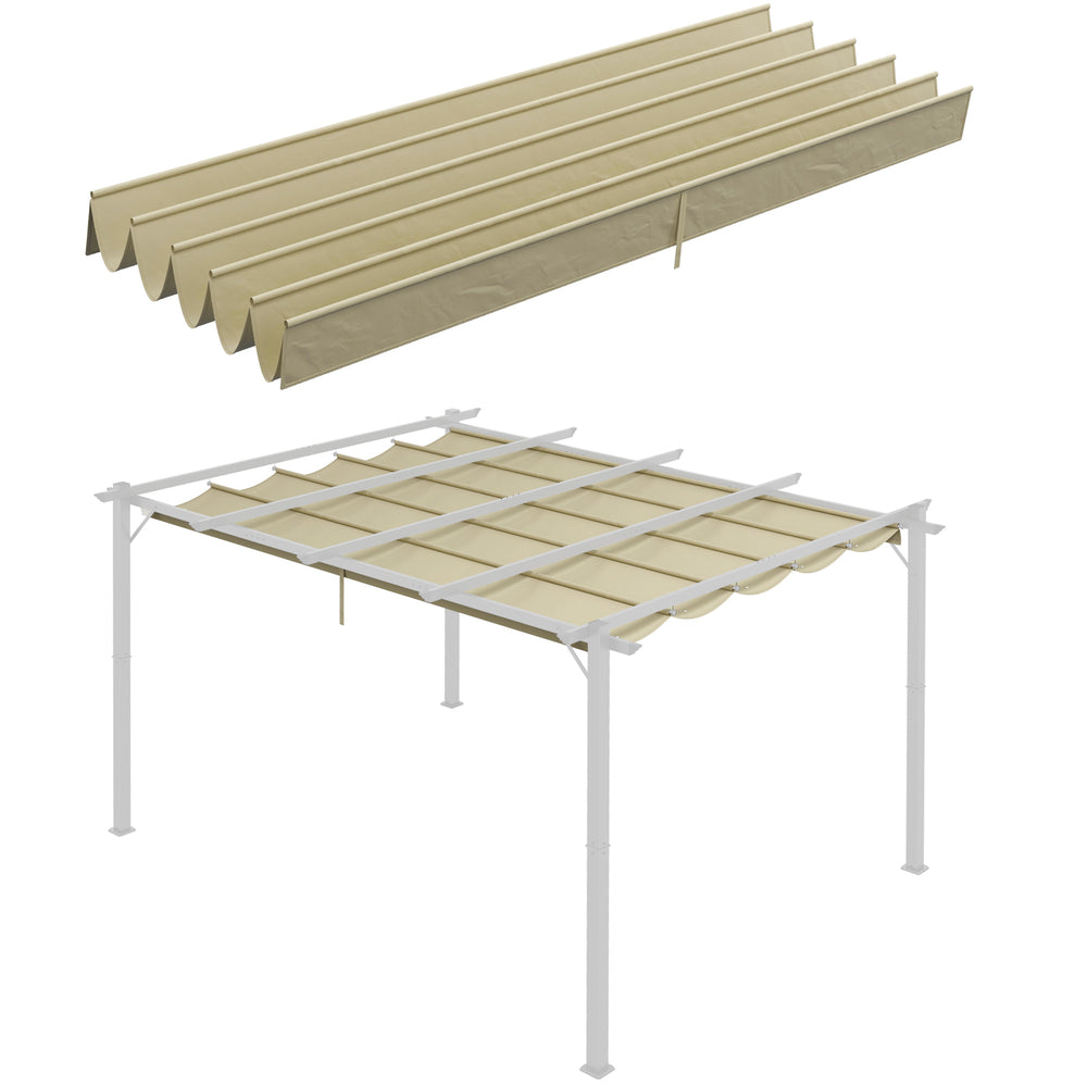 Retractable Pergola Shade Cover, Replacement Canopy Fabric for 4 x 3 (m) Pergola, Gazebo Retractable Roof, Beige