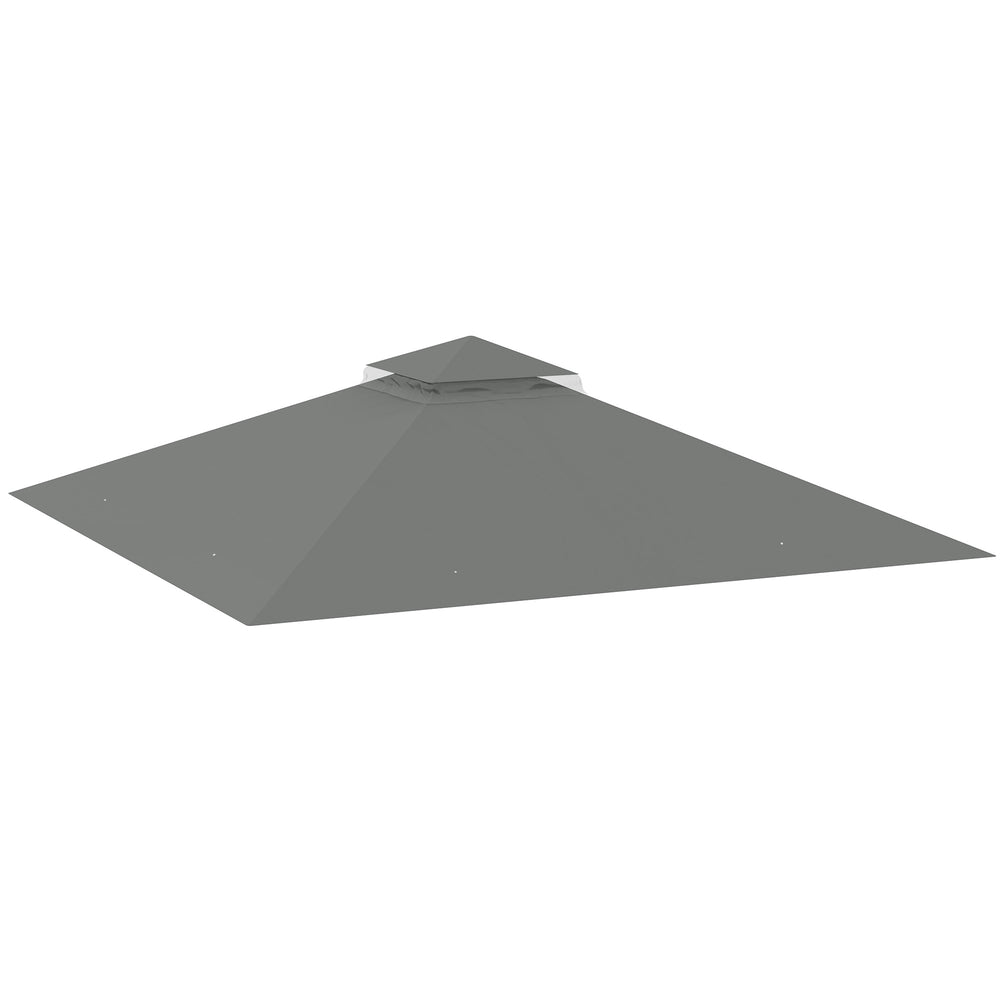 3x3(m) Replacement Gazebo Canopy, Double Tier Roof Top for Garden, Patio, Outdoor, Grey (TOP ONLY)