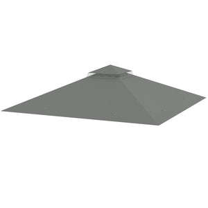 3x3(m) Replacement Gazebo Canopy, Double Tier Roof Top for Garden, Patio, Outdoor, Grey (TOP ONLY)
