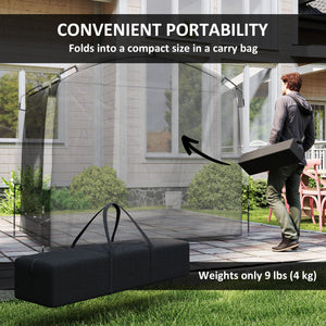 Bike Storage Tent, Portable Bicycle Storage Shed, Waterproof Outdoor Bike Cover with 210D Oxford Fabric and Carry Bag for 3-4 Bikes, Lawn Mower, Garden Tools, Black