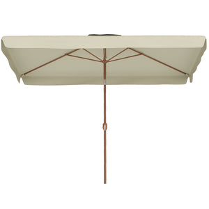 Patio Umbrella 118.1" x 78.7" Outdoor Parasol with Adjustable Angle, Aluminum Pole, Crank Handle, and UV50+ Protection, Garden and Patio Umbrella in Beige