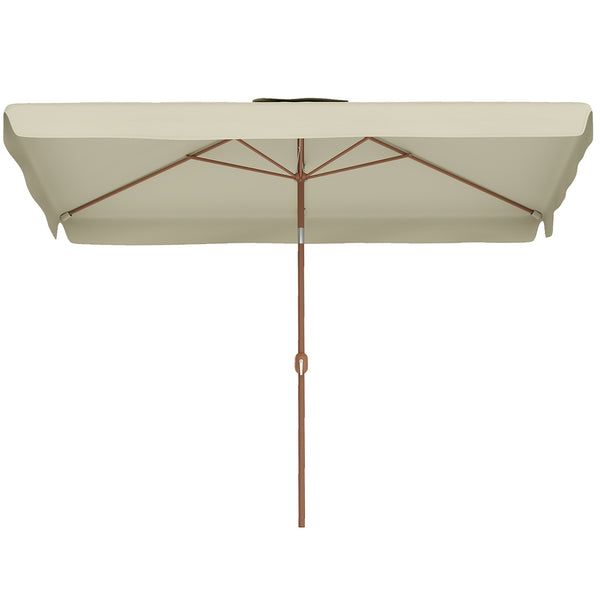 Patio Umbrella 118.1" x 78.7" Outdoor Parasol with Adjustable Angle, Aluminum Pole, Crank Handle, and UV50+ Protection, Garden and Patio Umbrella in Beige