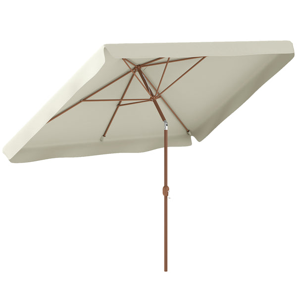 Patio Umbrella 118.1" x 78.7" Outdoor Parasol with Adjustable Angle, Aluminum Pole, Crank Handle, and UV50+ Protection, Garden and Patio Umbrella in Beige