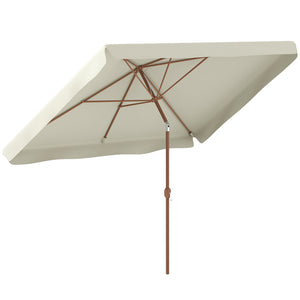 Patio Umbrella 118.1" x 78.7" Outdoor Parasol with Adjustable Angle, Aluminum Pole, Crank Handle, and UV50+ Protection, Garden and Patio Umbrella in Beige