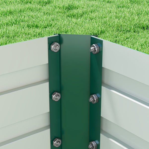 Galvanized Raised Garden Bed, 8' x 4' x 2' Large Outdoor Metal Planter Box, Standing Raised Bed for Growing Flowers, Herbs and Vegetables, Green