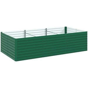Galvanized Raised Garden Bed, 8' x 4' x 2' Large Outdoor Metal Planter Box, Standing Raised Bed for Growing Flowers, Herbs and Vegetables, Green