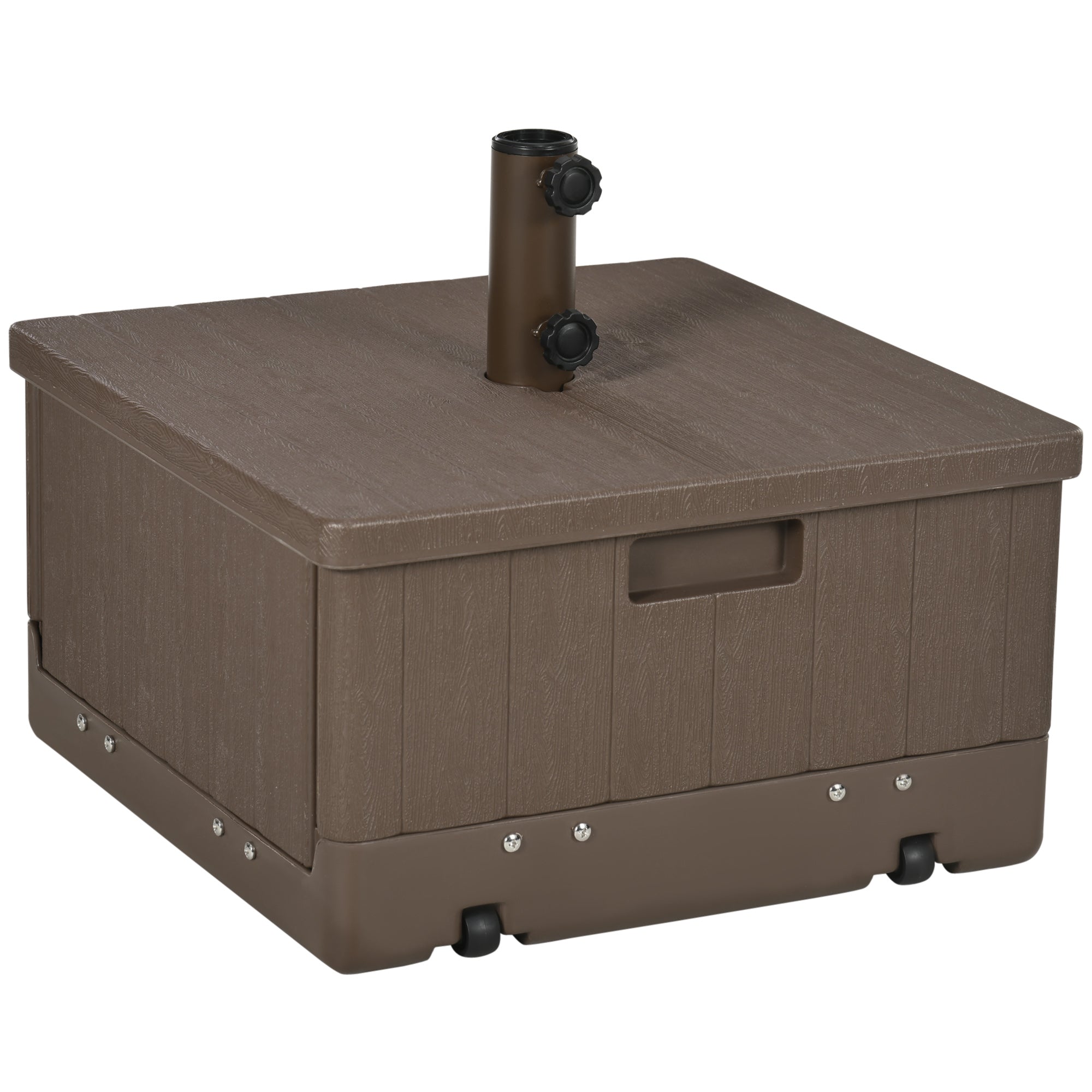 Versatile 3-in-1 Patio Umbrella Stand & Table with Wheels