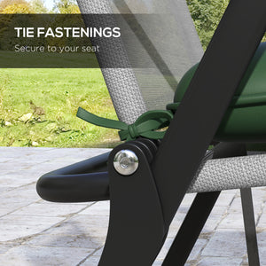6-Piece Patio Chair Cushions Pillows, Seat Replacement Patio Cushions Set with Ties, Button Tufted for Indoor Outdoor Garden Furniture, Dark Green