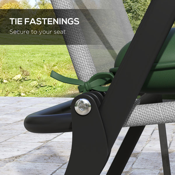 6-Piece Patio Chair Cushions Pillows, Seat Replacement Patio Cushions Set with Ties, Button Tufted for Indoor Outdoor Garden Furniture, Dark Green