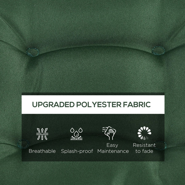 6-Piece Patio Chair Cushions Pillows, Seat Replacement Patio Cushions Set with Ties, Button Tufted for Indoor Outdoor Garden Furniture, Dark Green