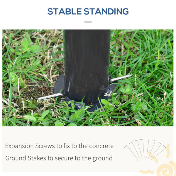 3 x 3 (m) Outdoor Polycarbonate Gazebo, Double Roof Hard Top Gazebo with Galvanised Steel Frame, Nettings & Curtains for Garden, Lawn, Patio and Deck, Khaki