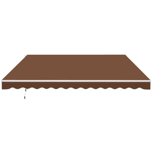 Outsunny 12' x 10' Retractable Awning Patio Awnings Sun Shade Shelter with Manual Crank Handle, 280g/m² UV & Water-Resistant Fabric and Aluminum Frame for Deck, Balcony, Yard, Coffee