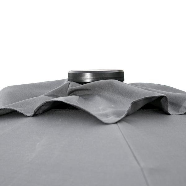 grey lighted patio umbrella Outsunny Solar Umbrella with LED Lights