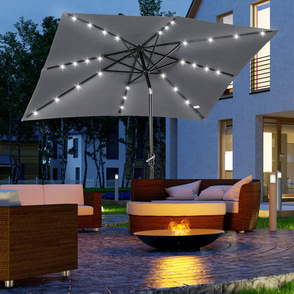 led light bulbs be replaced on a outsunny patio umbrella Solar with Lights for Pool, Deck & Garden in LED lights Outsunny Solar Umbrella with LED
