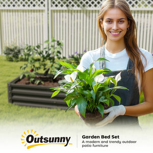 4' x 2' x 1' Raised Garden Bed, Galvanized Steel Planter Box for Vegetables, Flowers, Herbs, Black