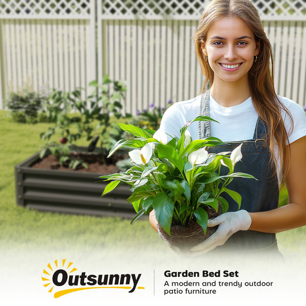 4' x 2' x 1' Raised Garden Bed, Galvanized Steel Planter Box for Vegetables, Flowers, Herbs, Black