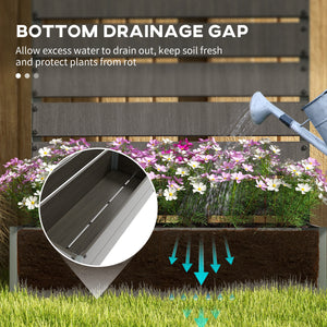 Raised Garden Bed with Trellis for Climbing Plants, 35.6" x 15" x 70.9" Planter Box with Self Draining Gap, Freestanding Trellis Planter for Outdoor, Patio, Dark Grey