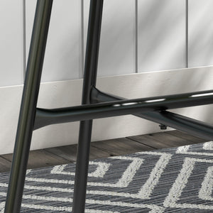 Rattan Side Table, Outdoor Round Coffee Table, with Round PE Rattan and Tempered Glass Tabletop for Patio, Garden, Balcony, Cream White