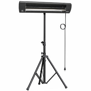 2500 W Electric Infrared Patio Heater, IP65 Free Standing Outdoor Garden Heater with Height Adjustable Tripod, 3 Heat Settings, 24H Timer, Touch/Remote Control, Tip-Over Protection, Black