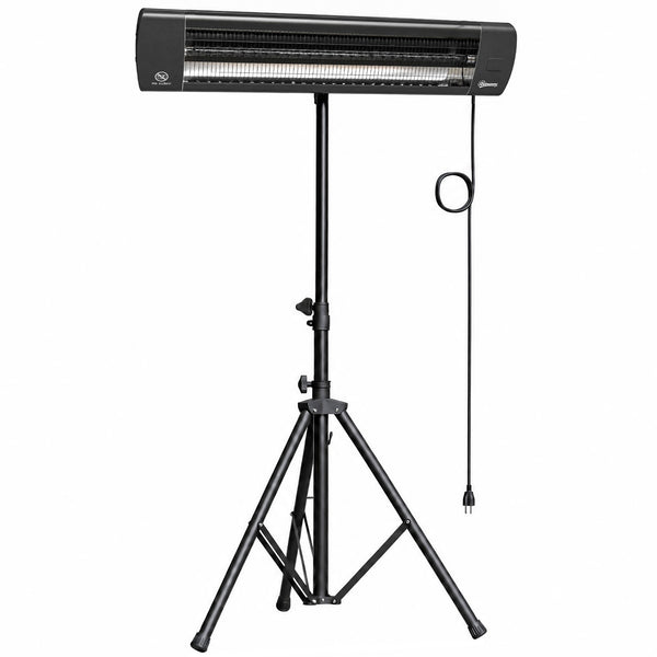 2500 W Electric Infrared Patio Heater, IP65 Free Standing Outdoor Garden Heater with Height Adjustable Tripod, 3 Heat Settings, 24H Timer, Touch/Remote Control, Tip-Over Protection, Black