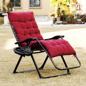 Outsunny Zero Gravity Chair, Folding Reclining Lounge Chair with Padded Cushion, Side Tray for Indoor and Outdoor, Supports up to 264 lbs, Red