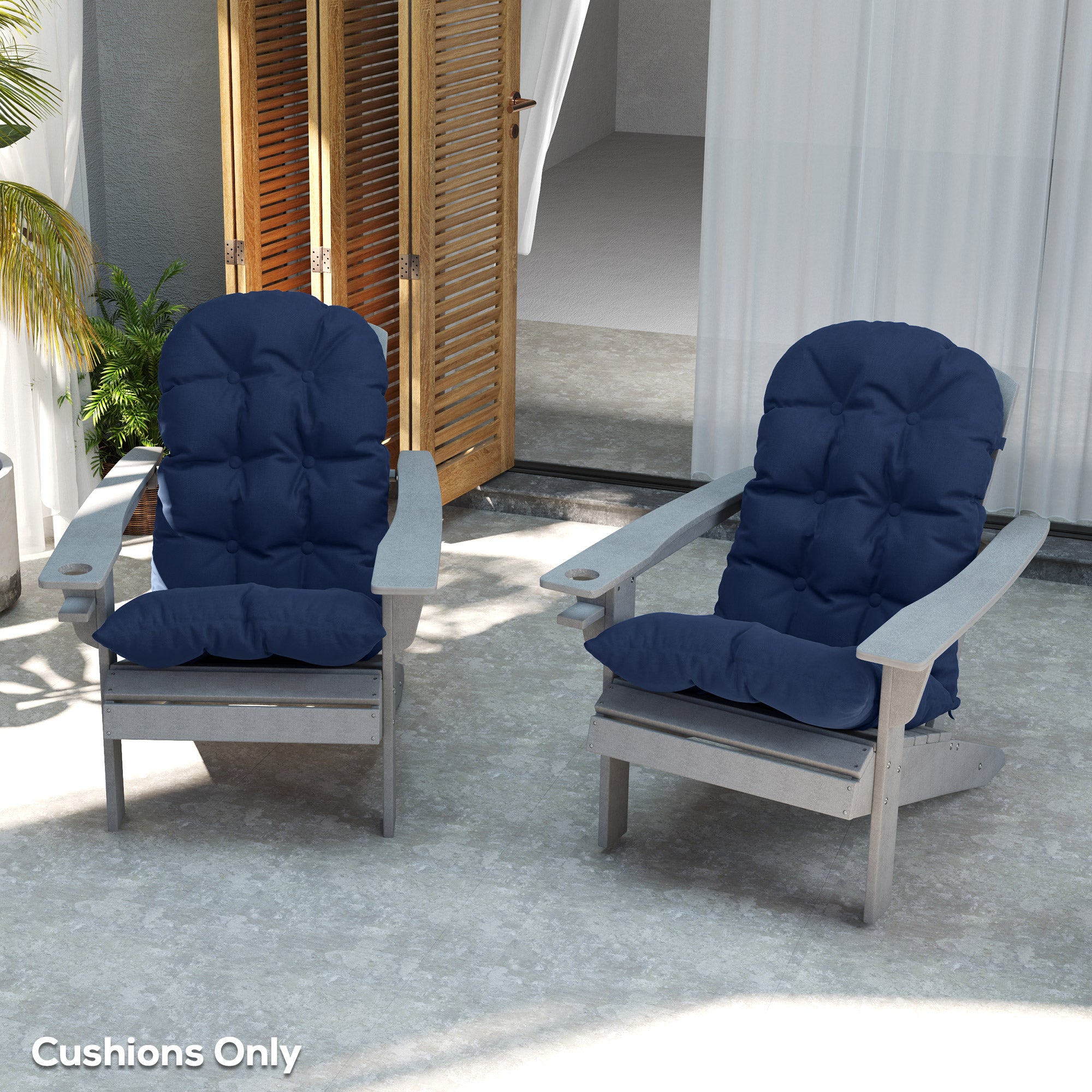 Cushions Navy Blue Deck Chairs Outsunny Set Of Adirondack Chair