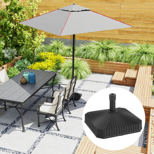 Outsunny Square Patio Umbrella Base Holder, Heavy Duty Outdoor Umbrella Stand Base, Filled Up to 42lbs with Stand or 33lbs with Water for Garden, Poolside, Black