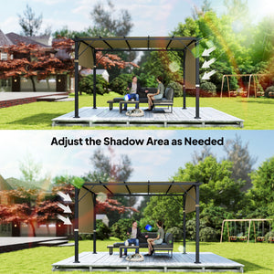 2 Pcs 16 x 4ft Pergola Canopy Replacement, UV Protection Pergola Shade Cover, Easy to Install, for 10 x 10ft Pergola, Cover ONLY, Sand