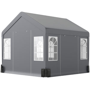 3 x 3 m Heavy Duty Garden Gazebo with Sides and 4 Weight Bags, Marquee Party Tent with Windows, All Weather Canopy for Camping, Festivals and Weddings, Grey