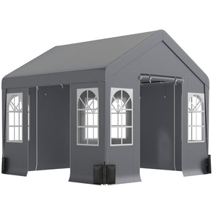 3 x 3 m Heavy Duty Garden Gazebo with Sides and 4 Weight Bags, Marquee Party Tent with Windows, All Weather Canopy for Camping, Festivals and Weddings, Grey