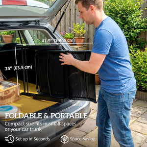 Folding Patio Chairs Set of 2, Reclining Outdoor Chair with 33.5" High Back, Retractable Footrest, 5-Position Outdoor Recliner Lounge Chairs for Lawn Yard Beach, Black