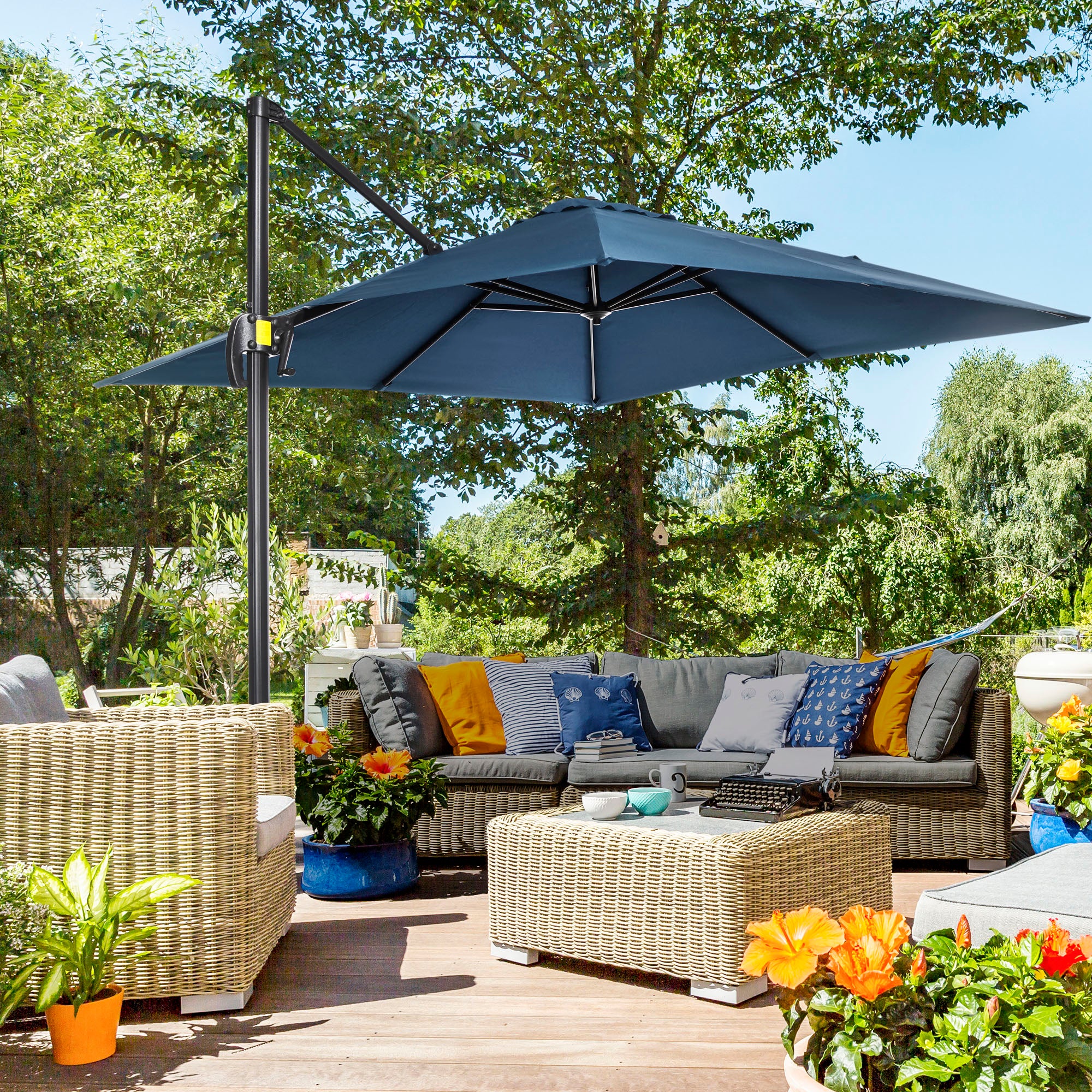 8 x 8 patio umbrella 8' 8' Saville Square | Umbrellas Add shade and style to your outdoor area with the Galtech International 8x8 Commercial Manual Lift Umbrella. Deluxe 8' x 8' Sunbrella