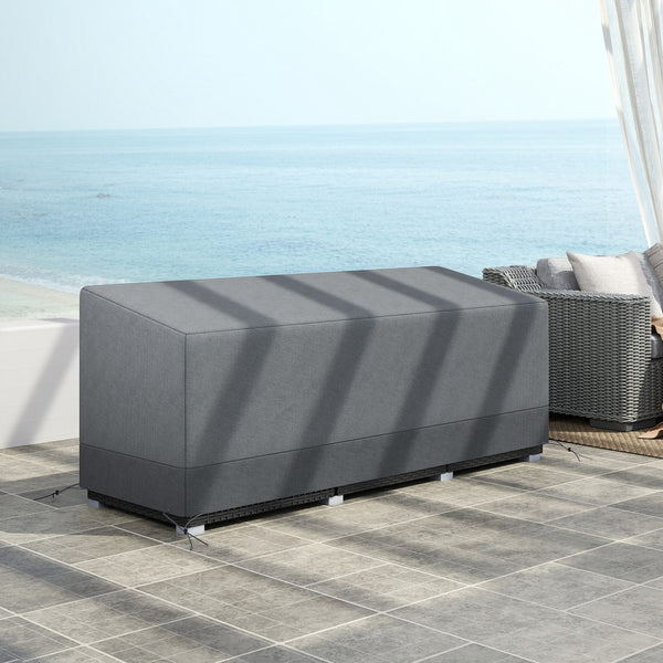 Patio Furniture Covers Waterproof for 3 Seater Sofa Bistro Set, 600D Heavy Duty Oxford Outdoor Patio Cover, UV-Resistant Sectional Couch Cover, 75" x 28.3" x 29.9", Grey