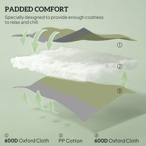 Folding Outdoor Rocking Chairs Set of 2, Oversized Outdoor Rocking Camping Chair with 400 lbs. Capacity, Wide Seat, Padded High Back for Patio, Porch, Garden, Dark Green