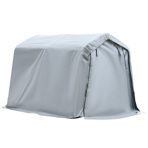 8'x6' Outdoor Storage Shelter with Rollup & Zipper Door, Heavy Duty Carport Shed for Motorcycle Garden Storage, Grey