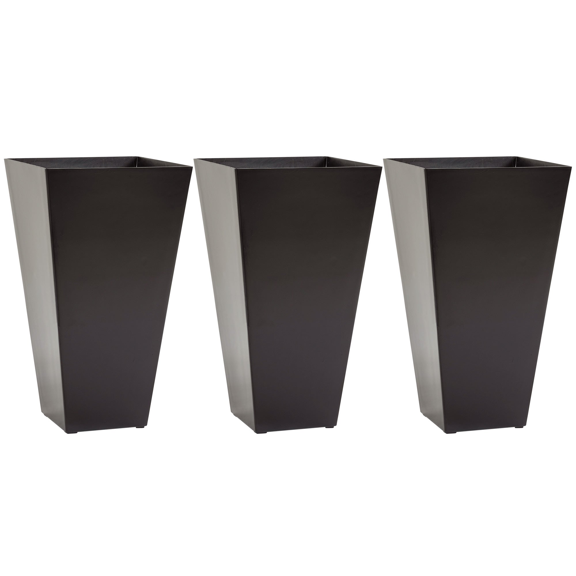 tall plant pot plastic Outsunny Planters Set of 3: Indoor & Outdoor Pots with Drainage Hole