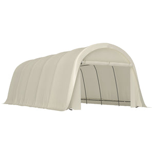 12' x 23.6' Heavy Duty Carport, Portable Garage Car Canopy Tent with UPF50+ Sun Protection, Galvanized Frame, Large Roll-Up Door for Cars, Trucks, Boats, Motorcycle, Bike, Beige