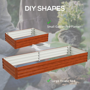 Galvanized Raised Garden Bed, 8' x 3' x 1' Metal Planter Box, for Growing Vegetables, Flowers, Herbs, Succulents, Natural Wood