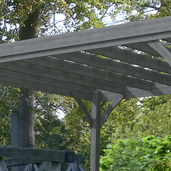 Outsunny 10' x 12' Outdoor Pergola, Wood Gazebo Grape Trellis with Concrete Anchors for Climbing Plant Support at Garden, Patio, Backyard, Deck, Gray