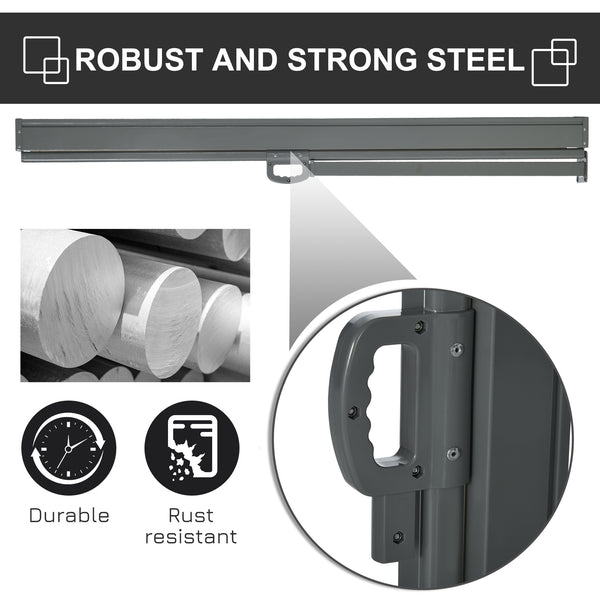 118" x 63" Retractable Side Awning Patio Outdoor Folding Privacy Screen with Resistance to UV Rays & Wind, Black