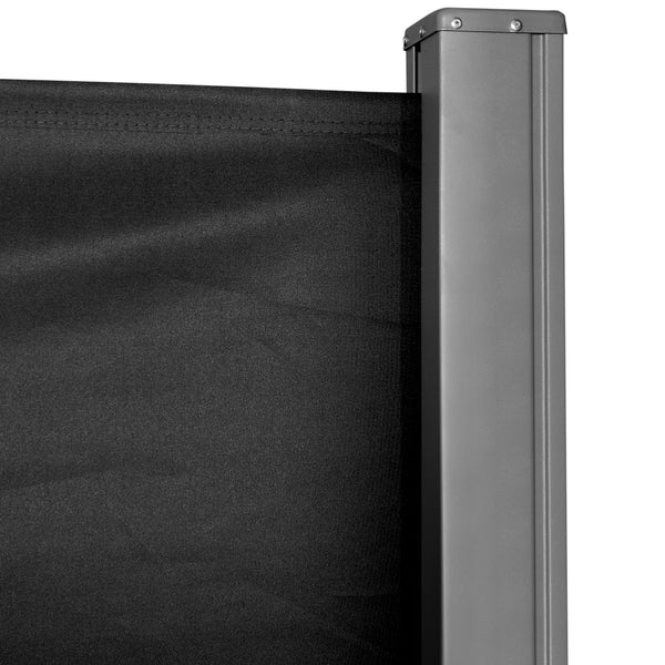 118" x 63" Retractable Side Awning Patio Outdoor Folding Privacy Screen with Resistance to UV Rays & Wind, Black