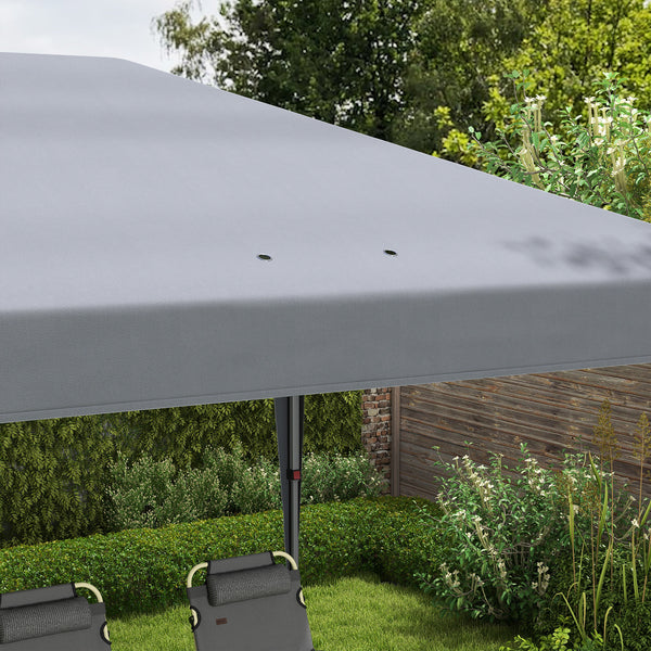 Pop Up Gazebo 3 x 6m, Foldable Canopy Tent, Height Adjustable Wedding Awning Canopy w/ Carrying Bag, Grey