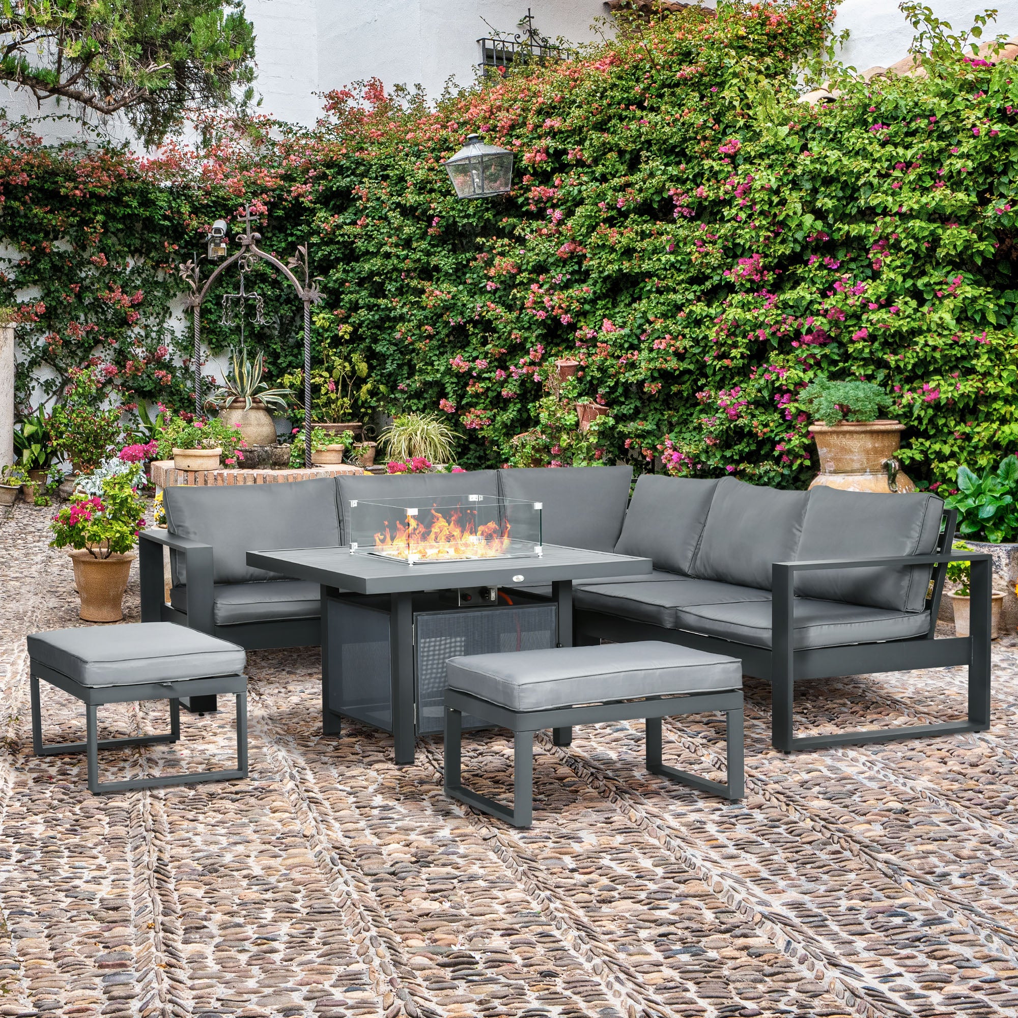 Nova Cambridge Sofa Set With Fire Pit Table Nova Cambridge Rattan