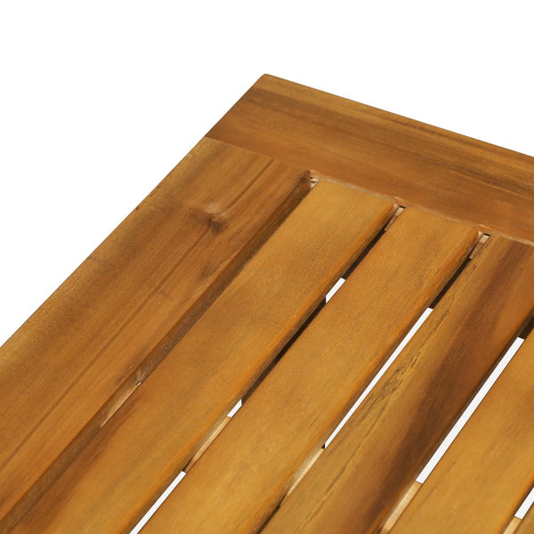 Wooden Garden Coffee Table, Outdoor Side Table with Bottom Storage Shelf for Patio, Deck, Lawn, Garden, 90 x 45 x 43 cm, Teak