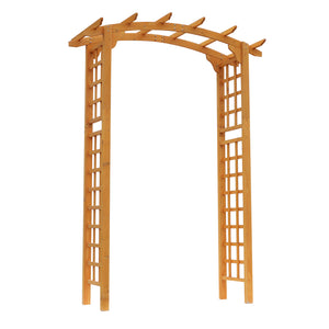 90in Wood Garden Arbor Arch with Trellis Wall for Climbing & Hanging Plants, Decor for Party, Weddings, Birthdays & Backyards