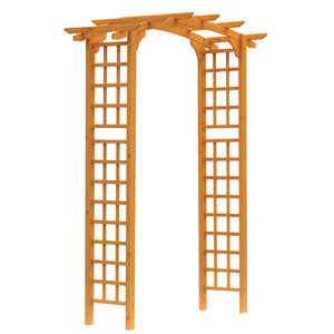 90in Wood Garden Arbor Arch with Trellis Wall for Climbing & Hanging Plants, Decor for Party, Weddings, Birthdays & Backyards