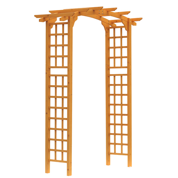 90in Wood Garden Arbor Arch with Trellis Wall for Climbing & Hanging Plants, Decor for Party, Weddings, Birthdays & Backyards
