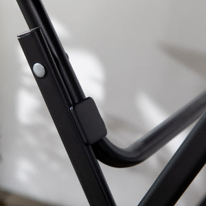 Folding Outdoor Coffee Table, 23.6" Round Outdoor Patio Table with Wood-Effect HDPE Top and Steel Frame for Balcony, Garden, Backyard, Dark Grey